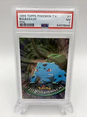 $12 • Buy Bulbasaur Topps Foil Pokemon Card #1 TV Animation Series 1 PSA 7 NM
