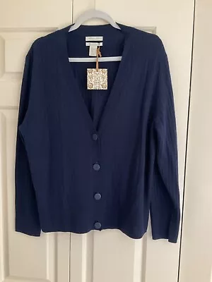 Christian Siriano Cardigan XL 100% Extra Fine Merino Wool Blue • £15