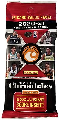 2020-21 Panini Chronicles NBA Basketball Trading Cards-1 Fat Cello Pack (B129) • $10.99