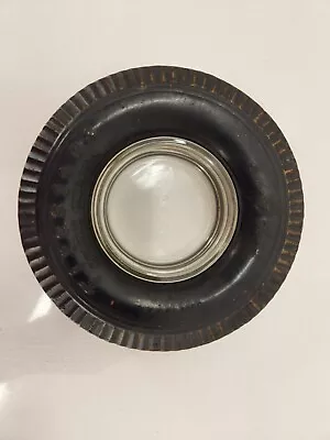 Vintage Firestone Ashtray Deluxe Champion Tire Advertising Glass Cup Tray • $19.99