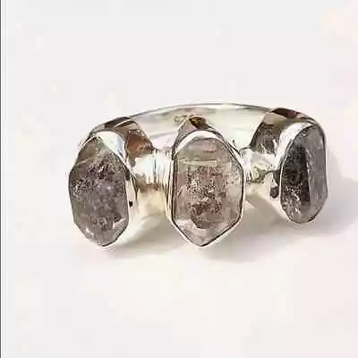 Herkimer Diamond Gemstone 925 Sterling Silver Handmade Ring Jewelry All Size N1 • $12.72