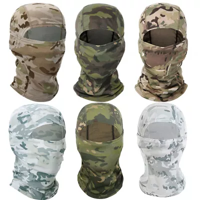 Tactical Military Camo Balaclava Face Mask Cycling Hunting Hood Helmet Liner Hat • $4.99