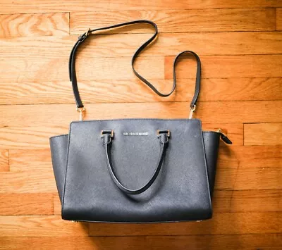 Michael Kors Selma LARGE Saffiano Leather Satchel/Shoulder Bag/Crossbody V Good • $73.03