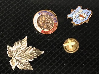 Lot 4 Small Vintage Or Antique Pins Leaf US Navy Discharge Lutheran S.S. Cross • $31