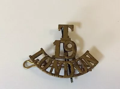 WW1 T19 London Shoulder Title 19th London Territorial Regiment • £25