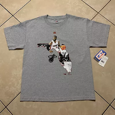 NWT Majestic Miami Heat Dwyane Wade #3 Florida T-Shirt Youth XL NBA HOF Legacy • $19.95