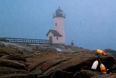 Annisquam Light Lighthouse Gloucester Massachusetts Postcard Lobster Trap Buoys • $1.95