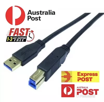 $4.90 • Buy USB 3.0 Type A Male To B Male (9 Pin) SuperSpeed Peripheral Printer Cable - 1m