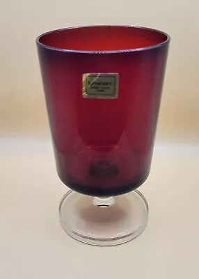 Vintage Luminarc Ruby Red Stem 4  Wine Glass W/Clear Base - Made In France🍷 • $6