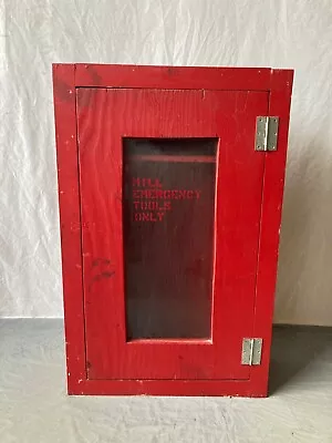 Vtg Wood Wall Mounted Mill Emergency Tool Medicine Cabinet Old Cupboard 281-22E • $175