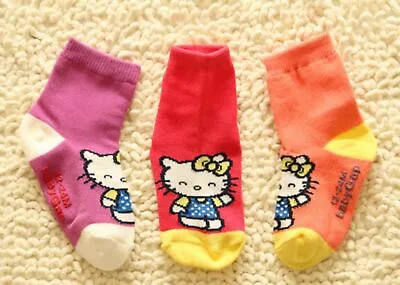2 Pairs NEW Girl Child Kid Baby GAP Pink Hello Kitty Sweet Crew Socks 1-2year • £3.91