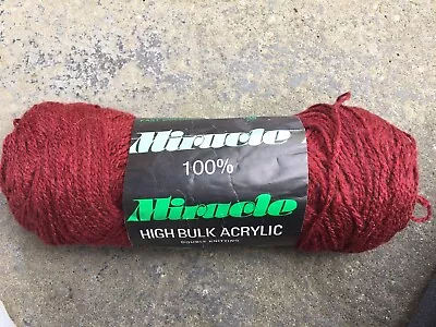 Knitting WoolRed Maroon Double Knit Miracle Brand Vintage 400g E • £6