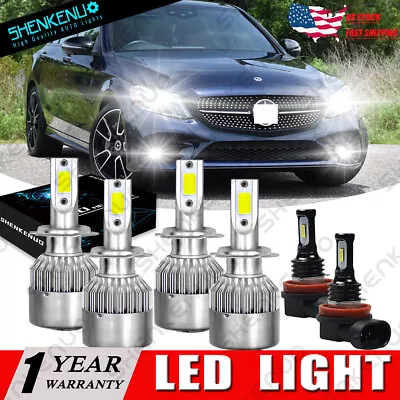 For Mercedes Benz C300 C350 2008-2010 6x 6000K Combo LED Headlight+Fog Lamp Bulb • $33.83