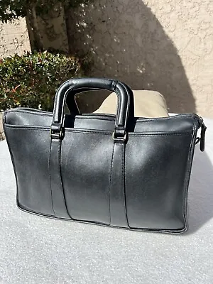 Vintage Worn Coach Embassy Briefcase Portfolio Bag Black Leather 5282 USA Made • $75