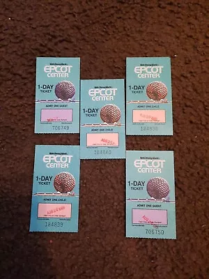 Vintage Lot Of  5  Walt Disney World Epcot Center 1 Day Tickets. • $80