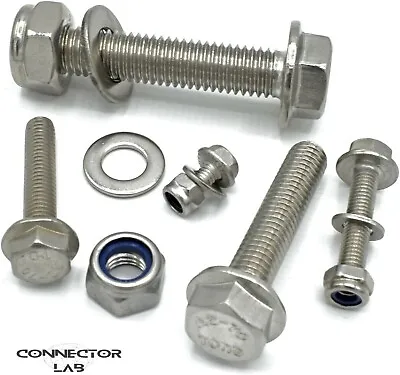 M5 Hex Bolts & Nuts Flanged 304 Stainless Steel A2 70  Hexagon Screws. ALL SIZES • £0.99