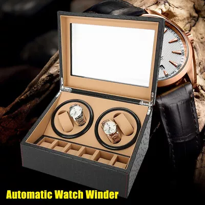 Automatic Watch Winder Box Display PU Leather Storage Case 4+6 Rotation Box Gift • $59.85