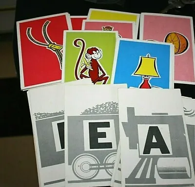 Vtg 1960s Flash Cards Upper Case Letters Complete Set Color Pictures Class  -W ^ • $9.99