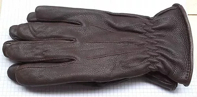 Men's Luxury Fashion Deerskin Dress Gloves Lined 40gr. Thinsulate Brown & Black • $23.99