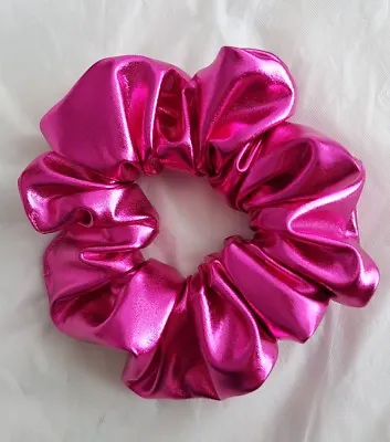 Shiny Metallic Pink Hair Scrunchie/Hair Bobble (Other Colours Available) • £3.59