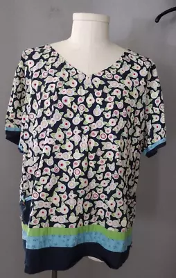 Darling Mary Engelbreit 100% Cotton Flower Scrub Top 3X • $18