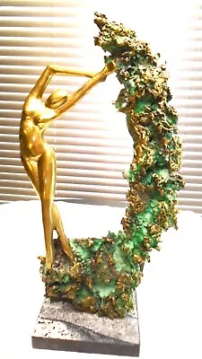 Bronze Sculpture Dancing Swimming Girl LARGE Signed TONNY Mid Century • $750