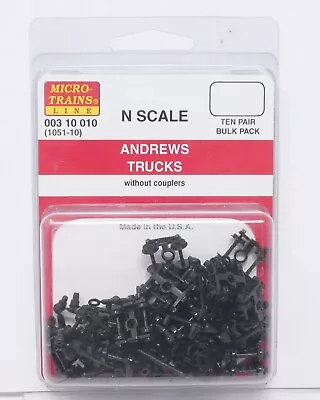 Micro Trains 003-10-010 (1051-10) Andrews Trucks Without Couplers (10) N Scale • $39.95