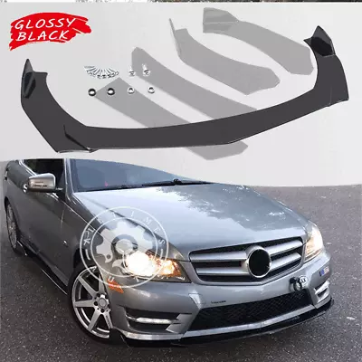 For Benz E-Class W212 W211 Front Bumper Lip Kit Splitter Spoiler Gloss BLack AB • $42.95