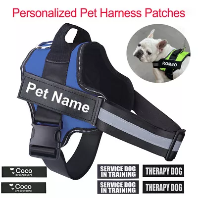 Personalised Name Patches For Dog Harness Pet ID Tag Dog Name Badge Labels Gifts • £5.99