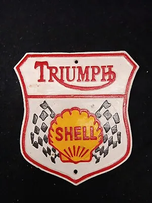 Cast Iron Vintage Triumph Shell Advertising Sign • $45