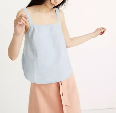 Madewell Women's Small Chambray Curved Hem Cami Top • $2