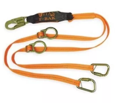 Miller T6121TB/6FTAF Titan 6ft Double-Legged Tie-Back Web Lanyard Adj. D-rings • $52