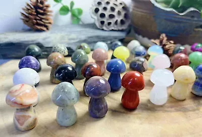 36mm Natural Mix Material Mushroom Decoration Crystal Quartz Healing Decorate • $25.50