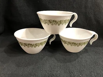 3 ~ Vintage CORELLE Corning ~ AVOCADO CRAZY DAISY Spring Blossom MUGS Hook Handl • $5