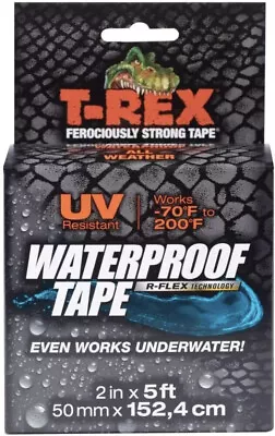 T REX Tape Waterproof Tape Repair 5cm X 152cm Self Adhesive Black Single Roll • £11.99