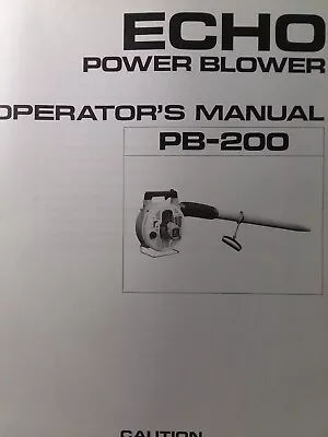 ECHO Kioritz 2-Cycle Handheld Gasoline Leaf Blower PB-200 Owner & Parts Manual • $75.35