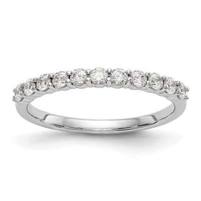 $1784.29 • Buy 14K White Gold 11-Stone 1/2 Carat Complete Diamond Band Ring For Womens