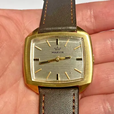 Superb Vintage Marvin Mens Watch Swiss Manual 1970s New Old Stock • £225