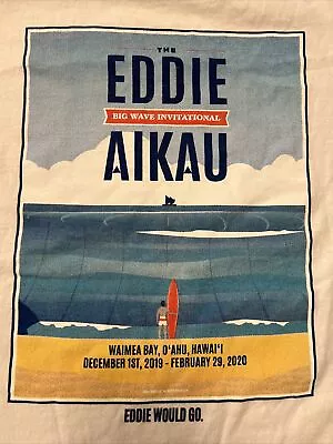 Eddie Would Go Big Wave Invitational 2019-2020 Waimea Bay O’ahu Hawaii Shirt Med • $49.99