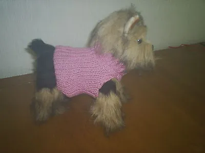 New Xs Tiny 6  Hand  Knitted Dog Coat / Jumper  Pink Chihuahua / Yorkie Terrier • £6.50