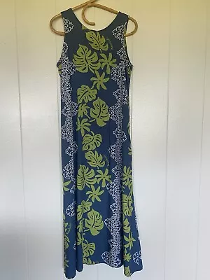 Manuheali’i Hawaiian Designer Dress Size Medium Blue/green/white • $46