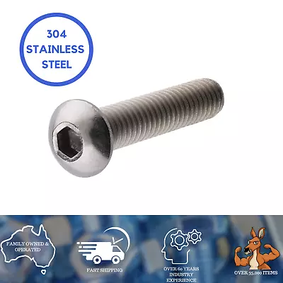 M3 M4 M5 M6 M8 Button Socket Screw Stainless Steel 304 Metric Coarse  • $5