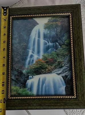 Vintage MCM Motion Jungle Flowing Waterfall Picture Birds Chirping Light  Frame • $75