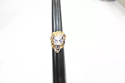  Lions Head Ring Silver-Tone Alloy Size 9 Vintage • $38.13