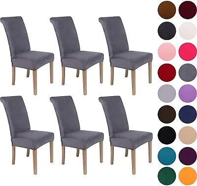 $25.99 • Buy 8x Stretch Dining Chair Seat Covers Spandex Lycra Washable Banquet Wedding Party