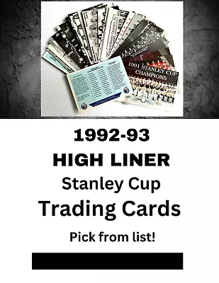 1992-93 High Liner Stanley Cup NHL Hockey Trading Cards:  Pick From List! • $3.56