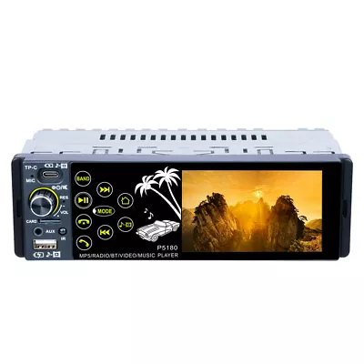 1 Din 4in Car Stereo Radio Bluetooth IPS Touch Screen TF USB AUX IN MP5 Player  • $59.30