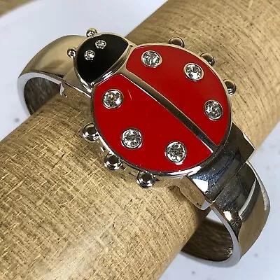Vivani Womens Ladybug Bracelet Watch Quartz Silver Stainless Steel Ladies • $14.95