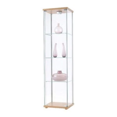£21 • Buy Ikea DETOLF  Glass Display Cabinet Beech With Door & 3 Shelves.  Old Stock