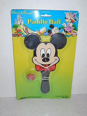 Walt Disney Mickey Mouse Paddle Ball Arco Toys No.6076 • £4.82